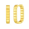 14K Yellow Gold Fancy Oval Hoop Earrings