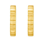 14K Yellow Gold Fancy Oval Hoop Earrings, view 2