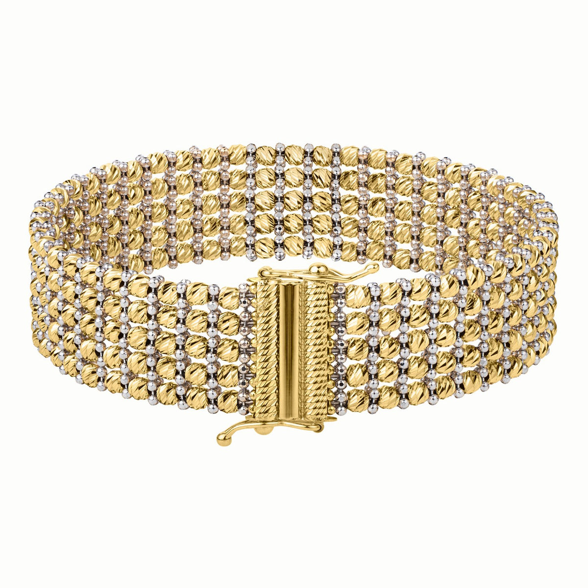 Medium Red Carpet Bracelet in 14K Two Tone Gold (14.10 mm), view 3
