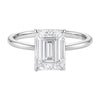 3 Carat Emerald Lab Grown IGI G/VS1 Diamond Solitaire Ring in 10K White Gold