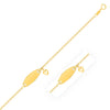 14K Yellow Gold Heart Accented Childrens Cable Chain ID Bracelet (6.35 mm)