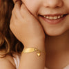 14K Yellow Gold Heart Accented Childrens Cable Chain ID Bracelet (6.35 mm), view 3