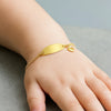 14K Yellow Gold Heart Accented Childrens Cable Chain ID Bracelet (6.35 mm), view 4