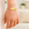 14K Yellow Gold Heart Accented Childrens Cable Chain ID Bracelet (6.35 mm), view 5