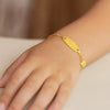 14K Yellow Gold Heart Accented Childrens Cable Chain ID Bracelet (6.35 mm), view 6