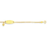 14K Yellow Gold Heart Accented Childrens Cable Chain ID Bracelet (6.35 mm), view 7