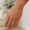 10K Yellow Gold Link Figaro Bracelet (5.30 mm), view 3