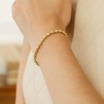 14K Yellow Gold Disco Diamond Cut Bead Bracelet (4.00 mm), view 4