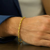 14K Yellow Gold Square Byzantine Chain Bracelet (2.00 mm), view 3