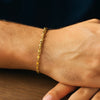 14K Yellow Gold Square Byzantine Chain Bracelet (2.00 mm), view 4