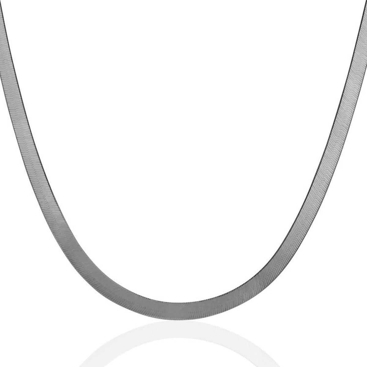 14k White Gold Super Flex Herringbone Chain (4.60 mm), view 2