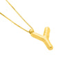 14K Yellow Gold Helium Initial Y Pendant