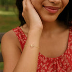 14K Yellow Gold Mini Initial H Bracelet, view 4