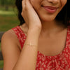 14K Yellow Gold Mini Initial H Bracelet, view 4