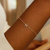 14K Yellow Gold Mini Initial H Bracelet, view 5