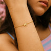 14K Yellow Gold Mini Initial H Bracelet, view 6