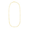 14k Yellow Gold Paperclip Chain and Pearl Necklace