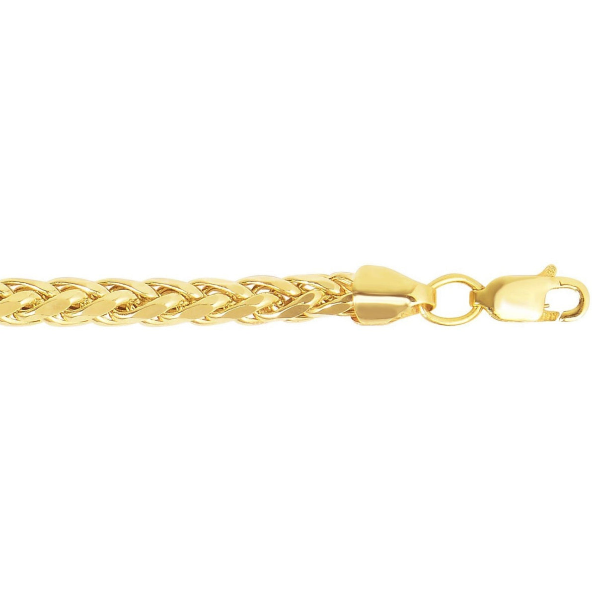 14K Yellow Gold Diamond Cut Round Franco Bracelet (4.10 mm), view 2