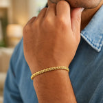 14K Yellow Gold Diamond Cut Round Franco Bracelet (4.10 mm), view 3