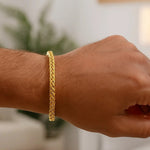 14K Yellow Gold Diamond Cut Round Franco Bracelet (4.10 mm), view 4