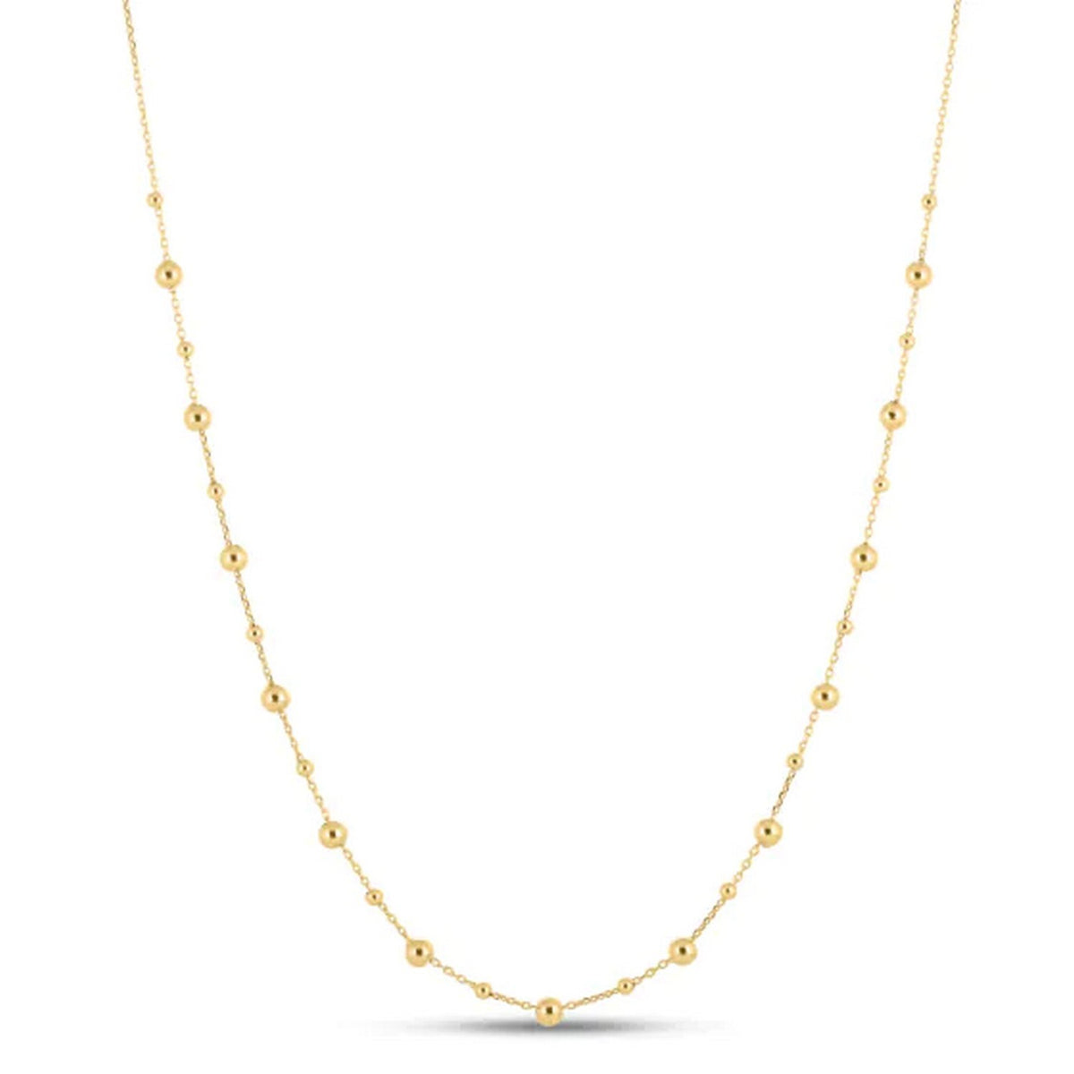 14K Yellow Gold Bead Necklace
