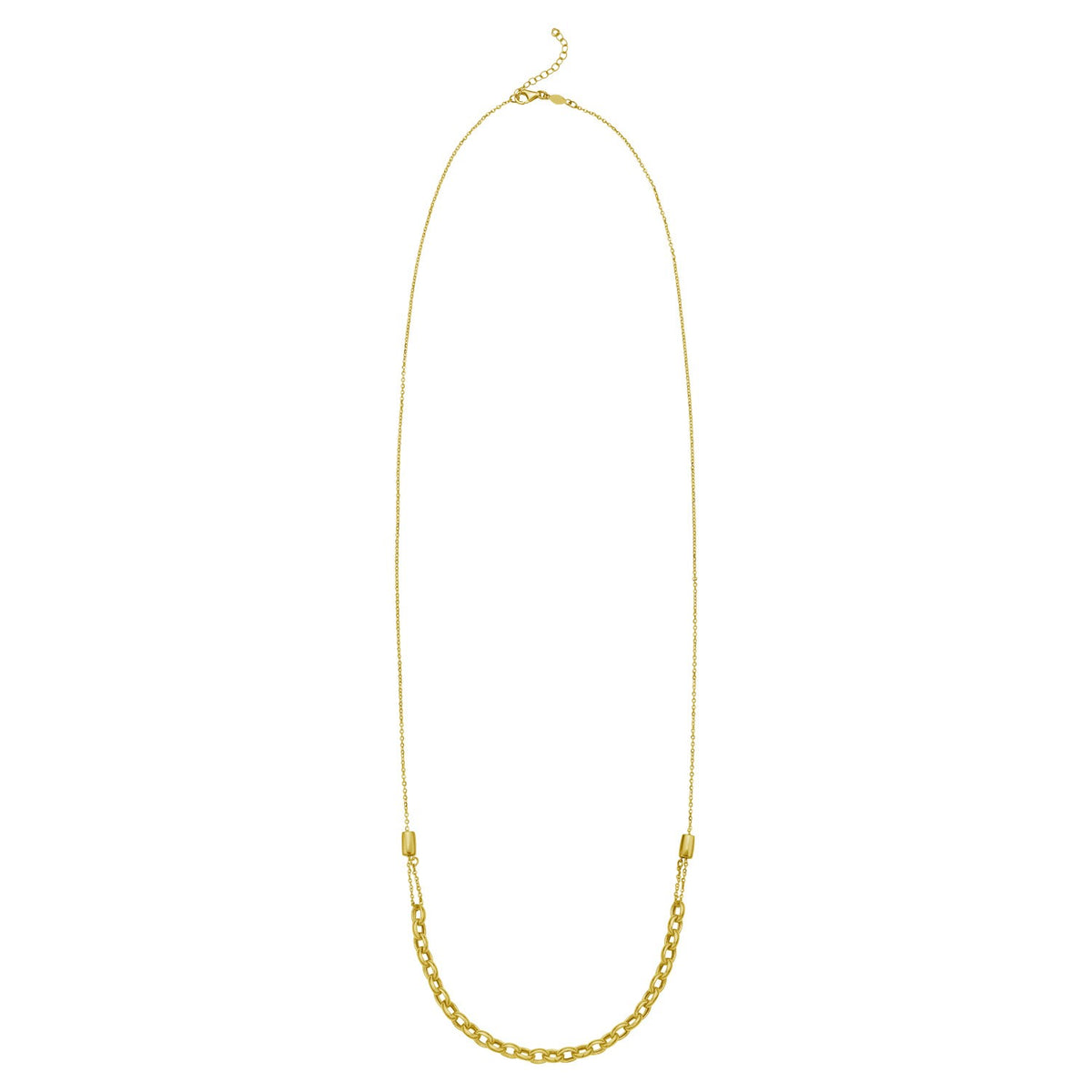 14K Yellow Gold Adjustable Rolo Link Necklace, view 2