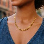 14K Yellow Gold Adjustable Rolo Link Necklace, view 3
