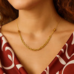 14K Yellow Gold Adjustable Rolo Link Necklace, view 4