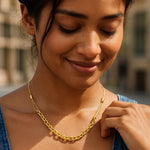 14K Yellow Gold Adjustable Rolo Link Necklace, view 5