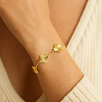 14K Yellow Gold Clover Bracelet, view 4