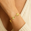 14K Yellow Gold Clover Bracelet, view 4