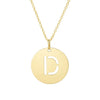 14K Yellow Gold Disc Initial D Pendant