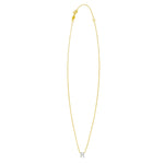 14K Yellow Gold Mini Diamond R Initial Pendant Necklace, view 2