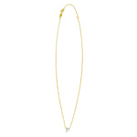 14K Yellow Gold Mini Diamond P Initial Pendant Necklace, view 2