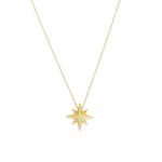 14K Yellow Gold High Polish North Star Necklace, view 2
