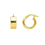 Small Tube Shaped Hoop Earrings in 14K Yellow Gold, view 2