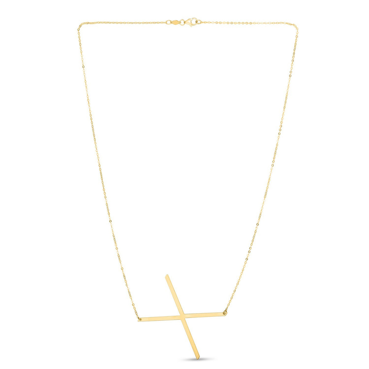 14K Yellow Gold Yours Truly Large Initial X Necklace, view 2