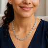 Sterling Silver Rhodium Plated Lite Puffed Mariner Chain (6.40 mm), view 4