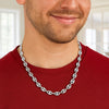 Sterling Silver Rhodium Plated Lite Puffed Mariner Chain (6.40 mm), view 5
