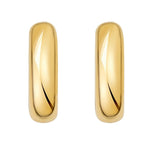 Sterling Silver Yellow Gold Plated Round Hoop Earrings, view 2