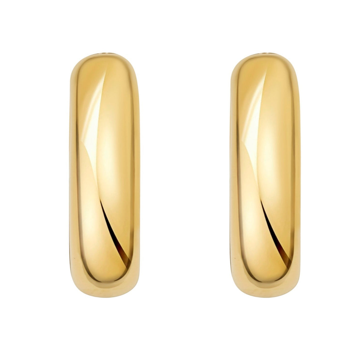 Sterling Silver Yellow Gold Plated Round Hoop Earrings, view 2