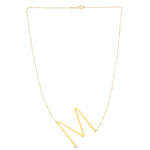 14K Yellow Gold Yours Truly Large Initial M Necklace, view 2
