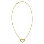 14K Yellow Gold Braided Open Heart Necklace, view 2