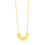 14K Yellow Gold Polished Sunburst Necklace