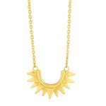 14K Yellow Gold Polished Sunburst Necklace, view 2