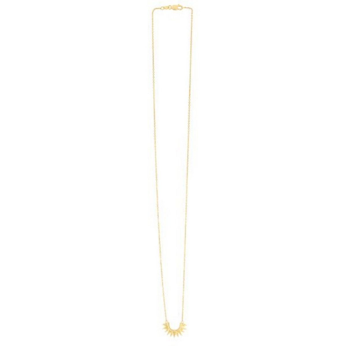 14K Yellow Gold Polished Sunburst Necklace, view 3