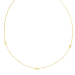 14K Yellow Gold Pearl Clover Necklace, view 2