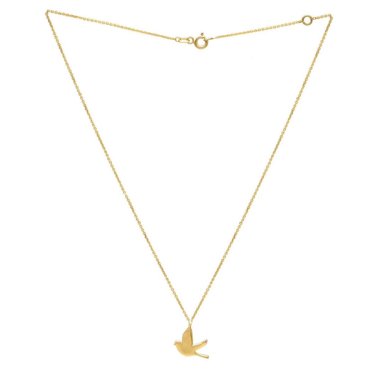 Dove Necklace in 14K Yellow Gold, view 2