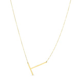 14K Yellow Gold Yours Truly Large Initial T Necklace