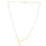 14K Yellow Gold Yours Truly Large Initial T Necklace, view 2